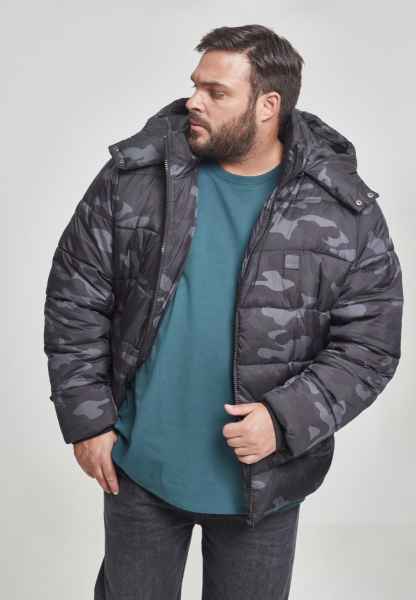 Urban Classics Herren Daunenjacken Jacke Winter Hooded Camo Puffer Jacket